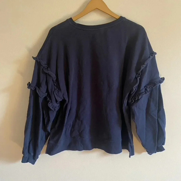 Time and Tru Blue Ruffle Sleeve Sweatshirt - Picture 8 of 11